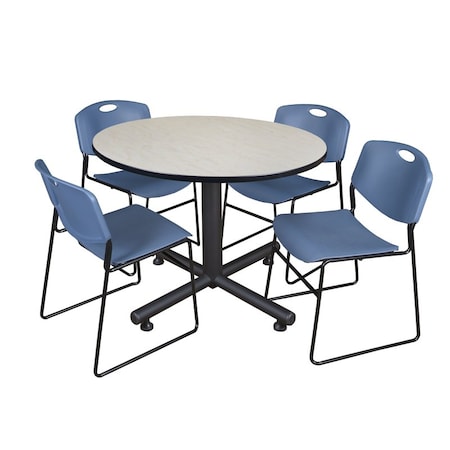 Kobe Kobe Round Table & Chair Set, Wood, Metal, Polypropylene Top TKB48RNDPL44BE